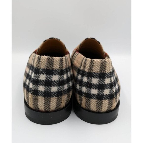 Burberry Men’s Hackney Check Wool Loafers Archive Beige EU42 8071912 - Picture 3 of 11